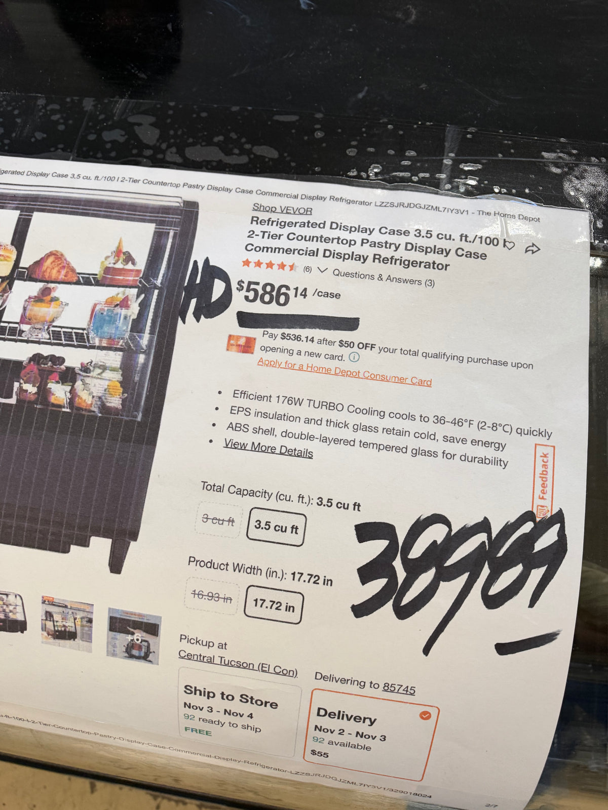 Refrigerated Display Case 3.5 cu. ft