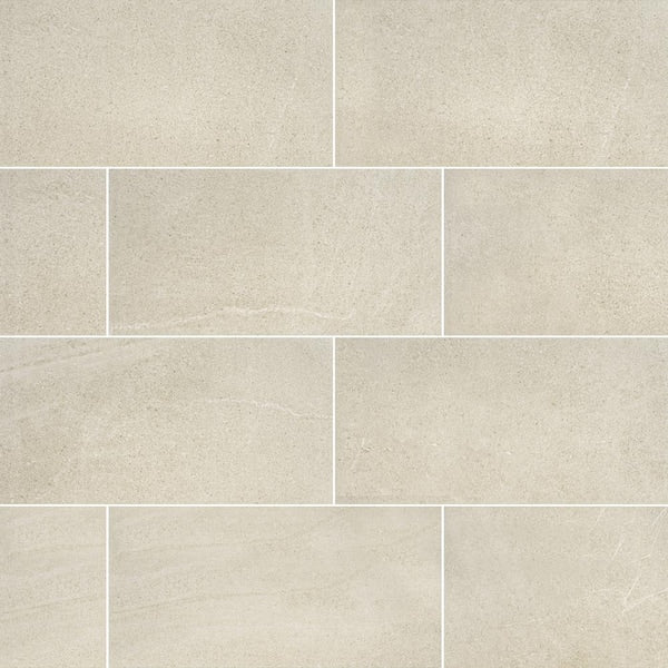 12 in. x 24 in. Porcelain Limestone Look Tile