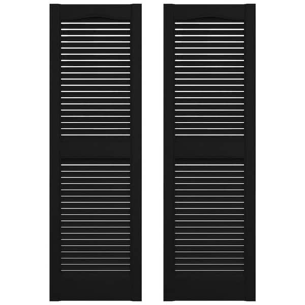 Louvered Vinyl Shutters in Black