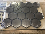 Metallic Gray Beveled 3 in. Hexagon Mosaic Tile