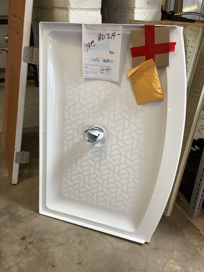 Curve Alcove Shower Pan Base w/ Center Drain