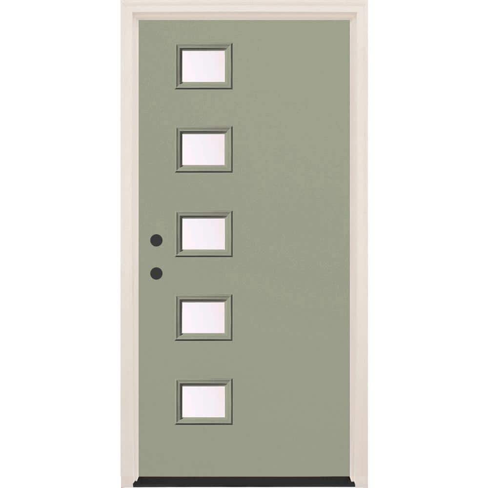 Five light rain, glass Cypress prehung door 36 in. x 80 in