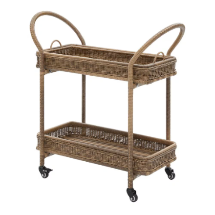 Wicker Bar Cart