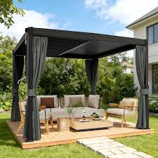 Steel Pergola With Louvered Roof
