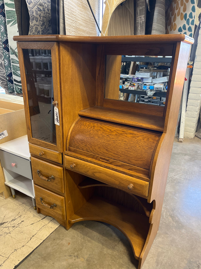 Small roll top display desk