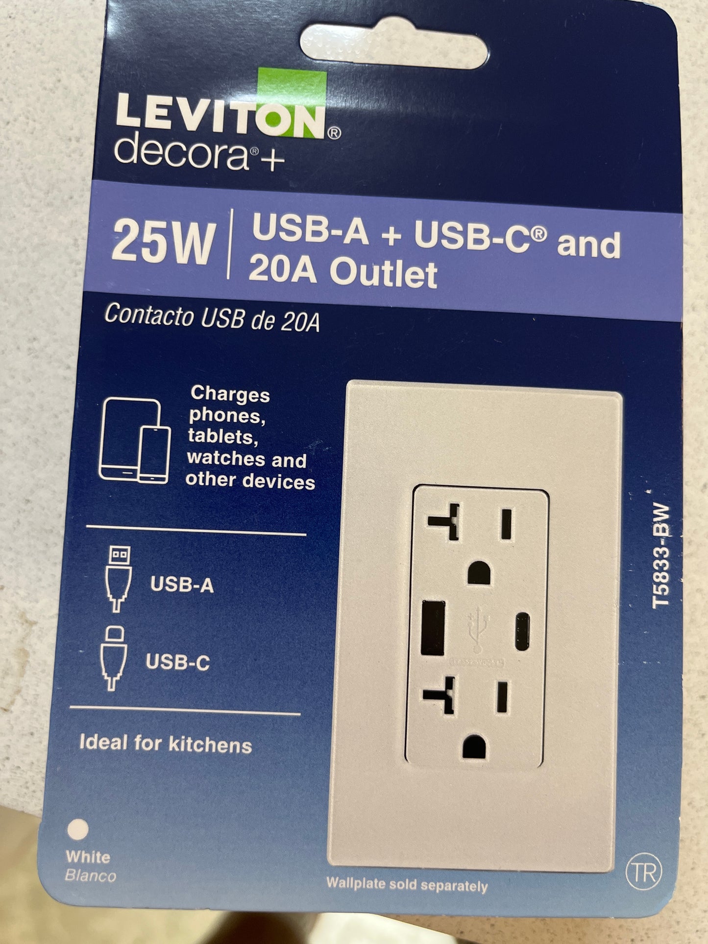 Leviton 20 amp USB outlets