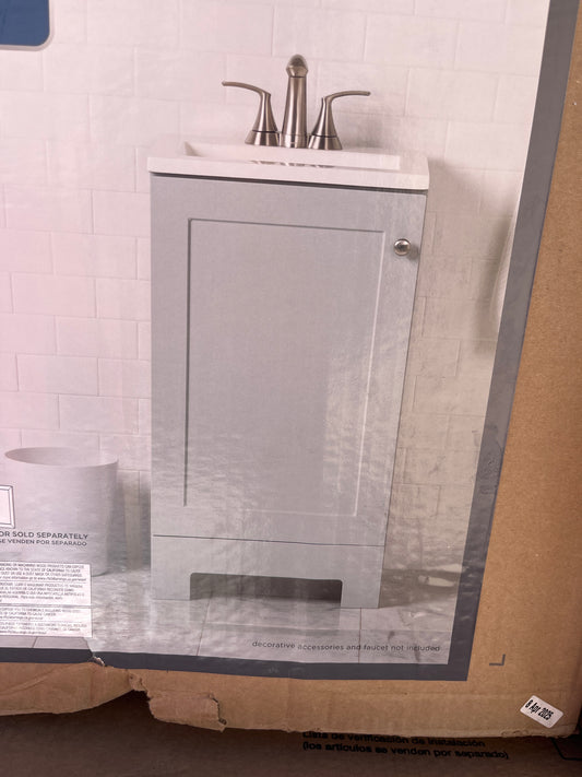 18 inch pearl gray vanity combo