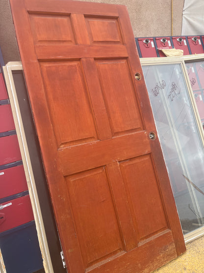 Solid wood six panel door