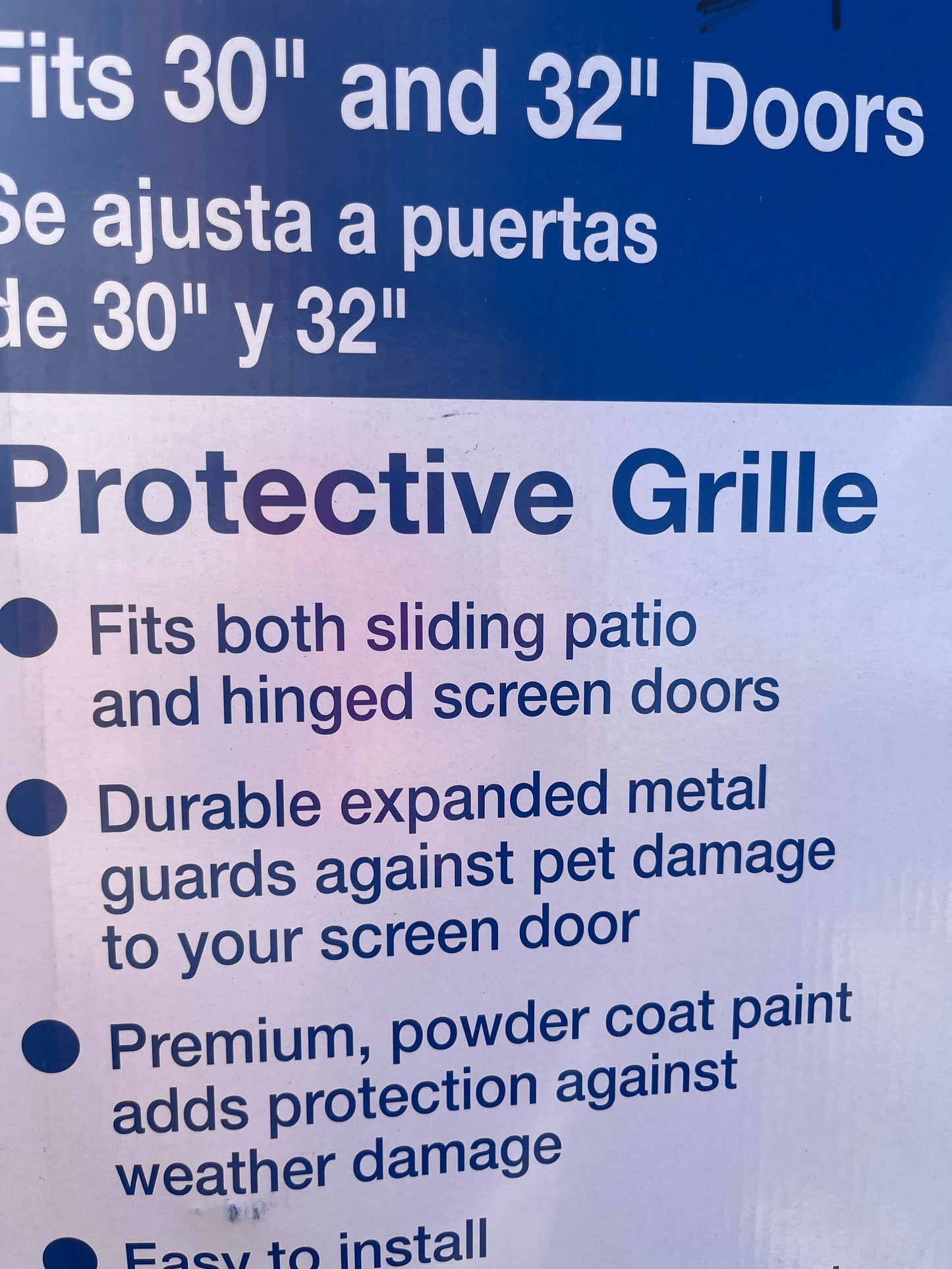 30 inch protective grill for doors