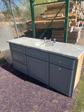 Four drawer vanity with solid marble top