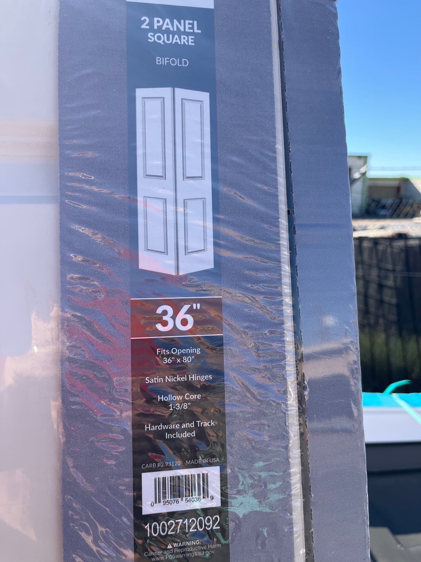 Bifold two panel doors