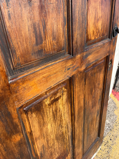 Fan light four panel wood door