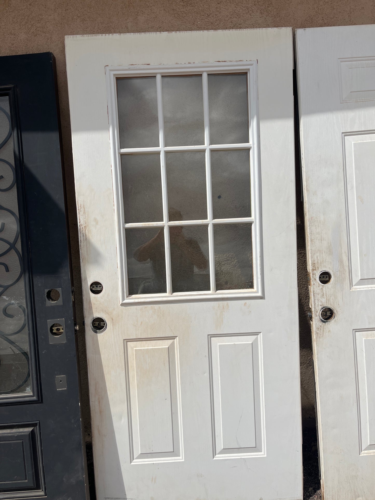 Nine light steel front door