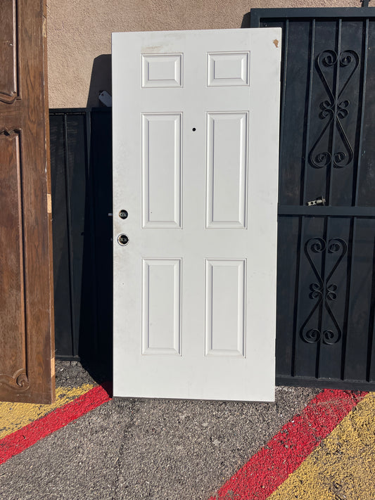 Fiberglass six panel exterior door