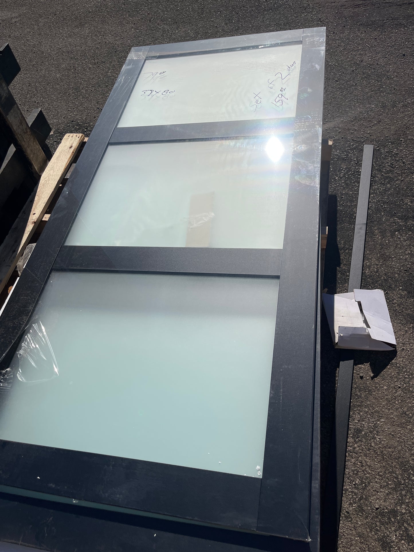 3 panel glass door