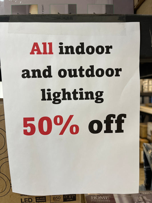 All lighting 50% off!