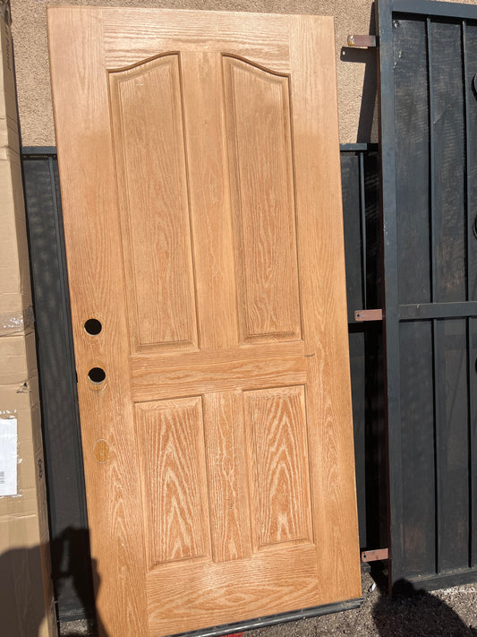 Wood look fiberglass 4 panel door