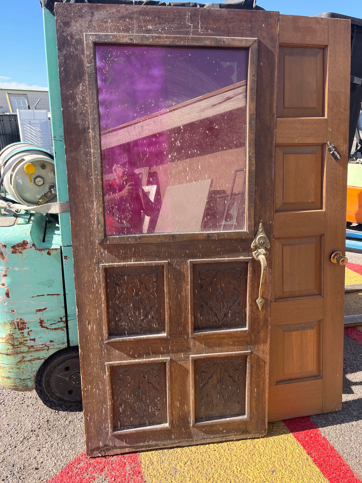 Four panel front door with large glass