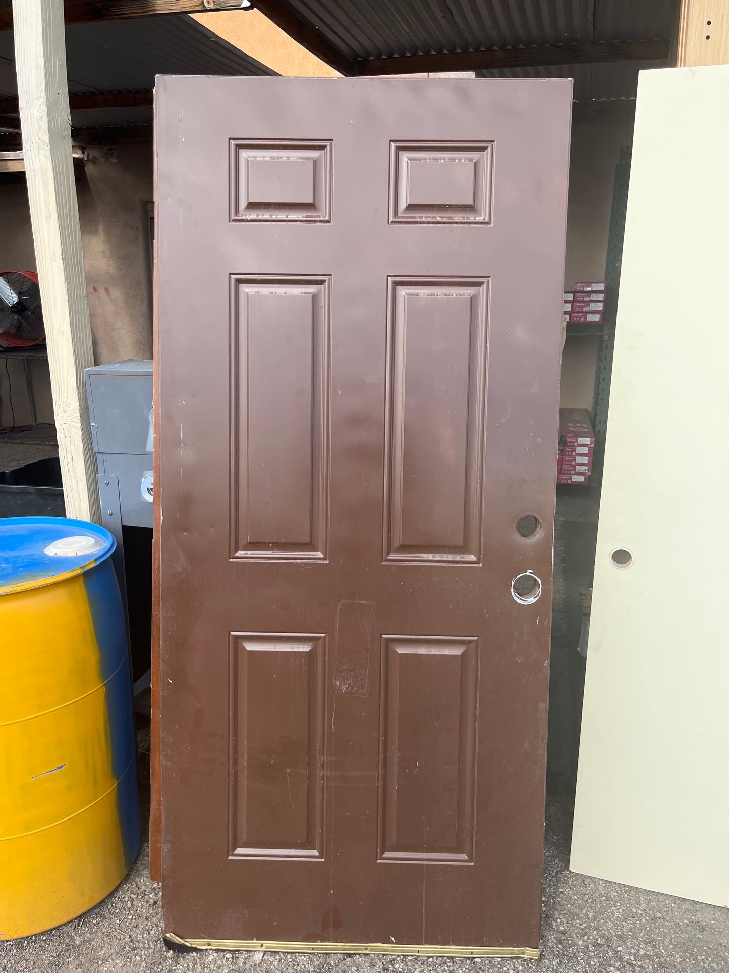 Steel six panel exterior door