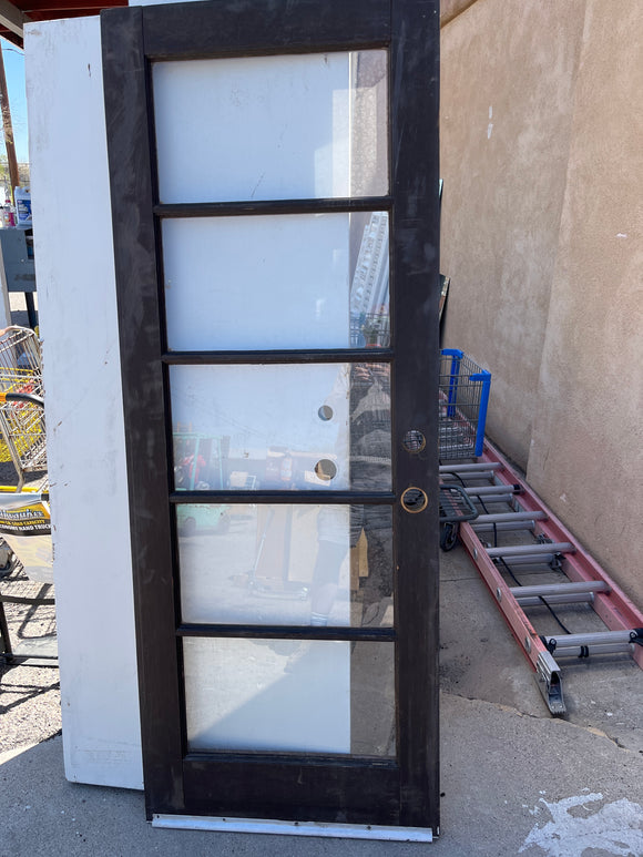 Wood and glass 5 panel door