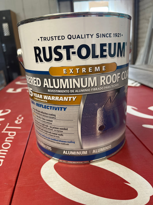Rust-oleum fibered aluminum roof coating