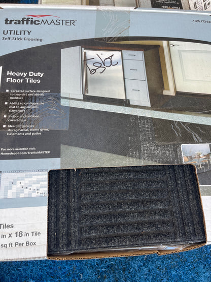 Carpeted heavy duty floor tiles
