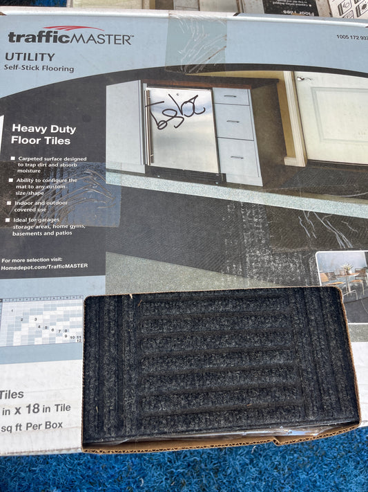 Carpeted heavy duty floor tiles