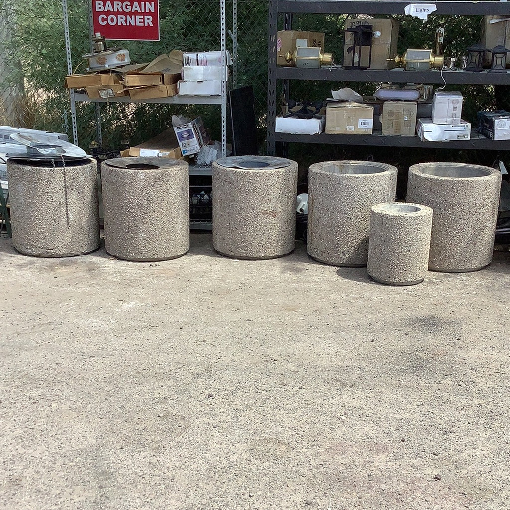 Heavy duty decorative cement trash cans