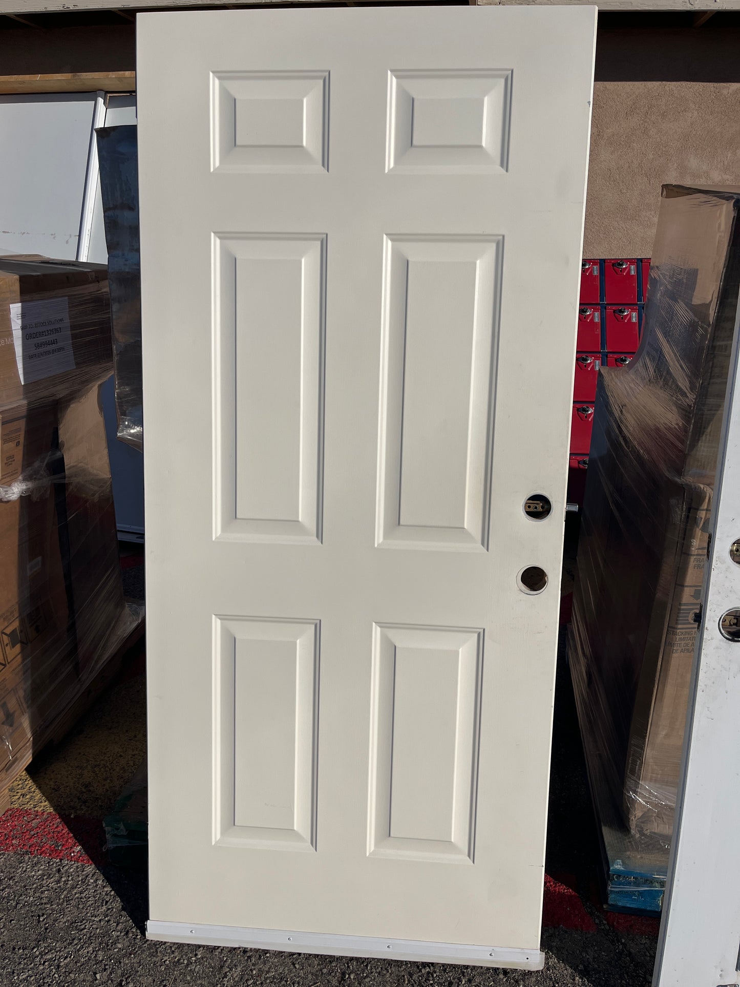Steel six panel front door