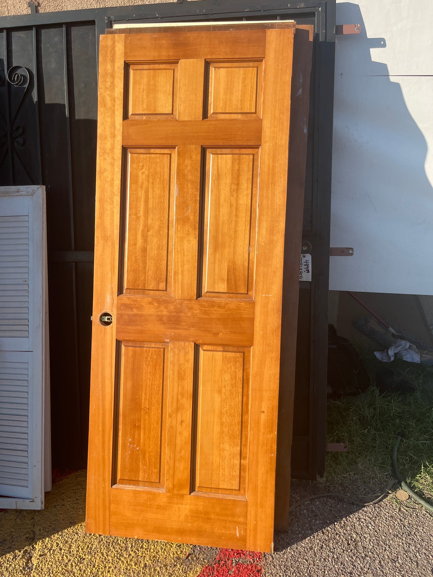Six panel solid wood door