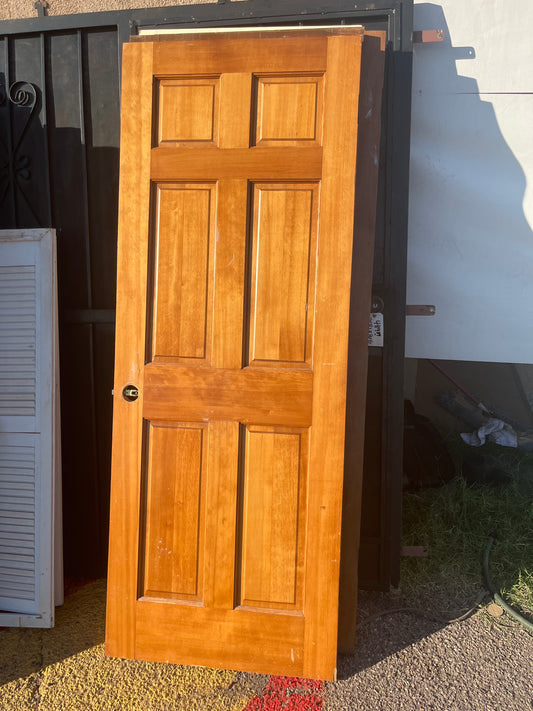 Six panel solid wood door
