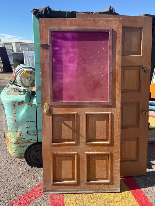 Four panel front door with large glass