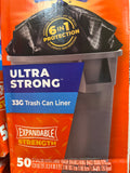 Hefty ultra strong 33 gallon trashcan liners