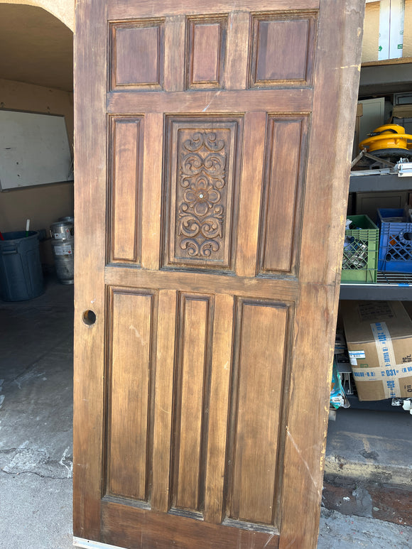 Wood nine panel front door
