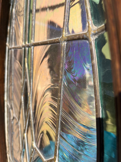 Oval glass wood front door