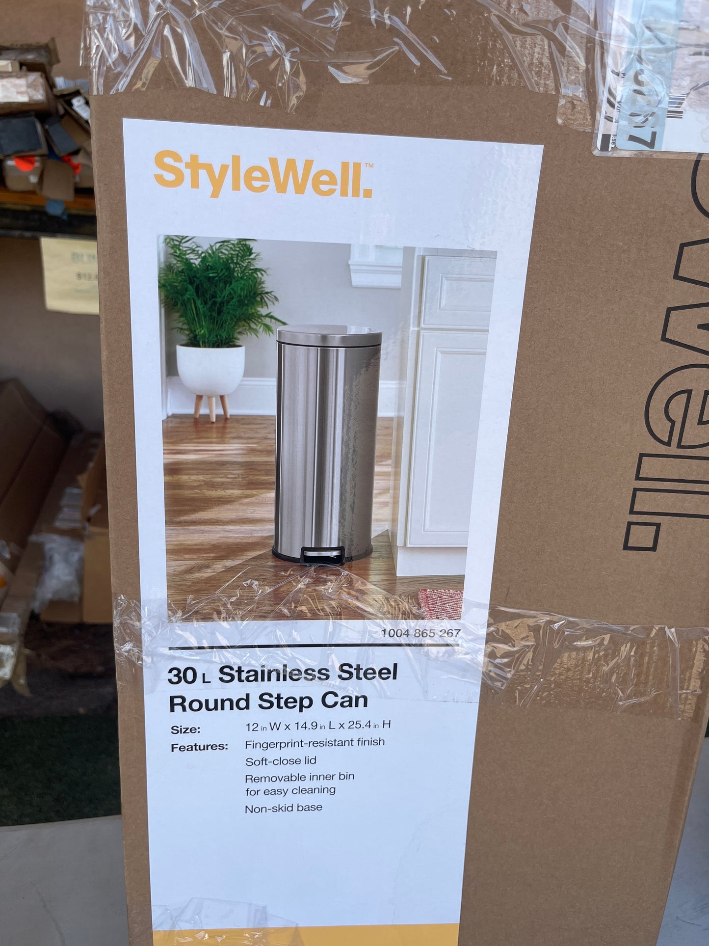 30 L stainless steel round step can