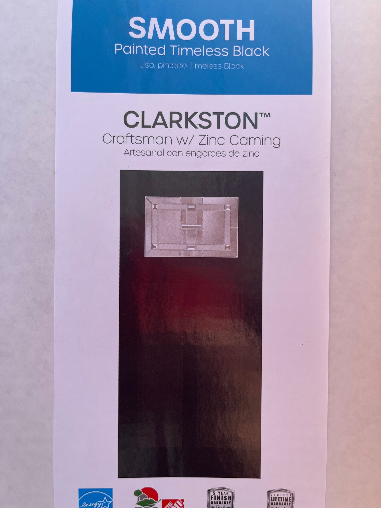 Craftsman style leaded glass front door