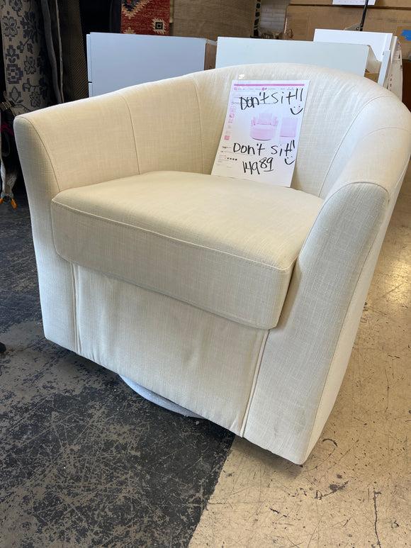 Beige Chanel upholstered swivel chair