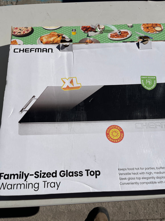 Chefman family sized glass top warming tray