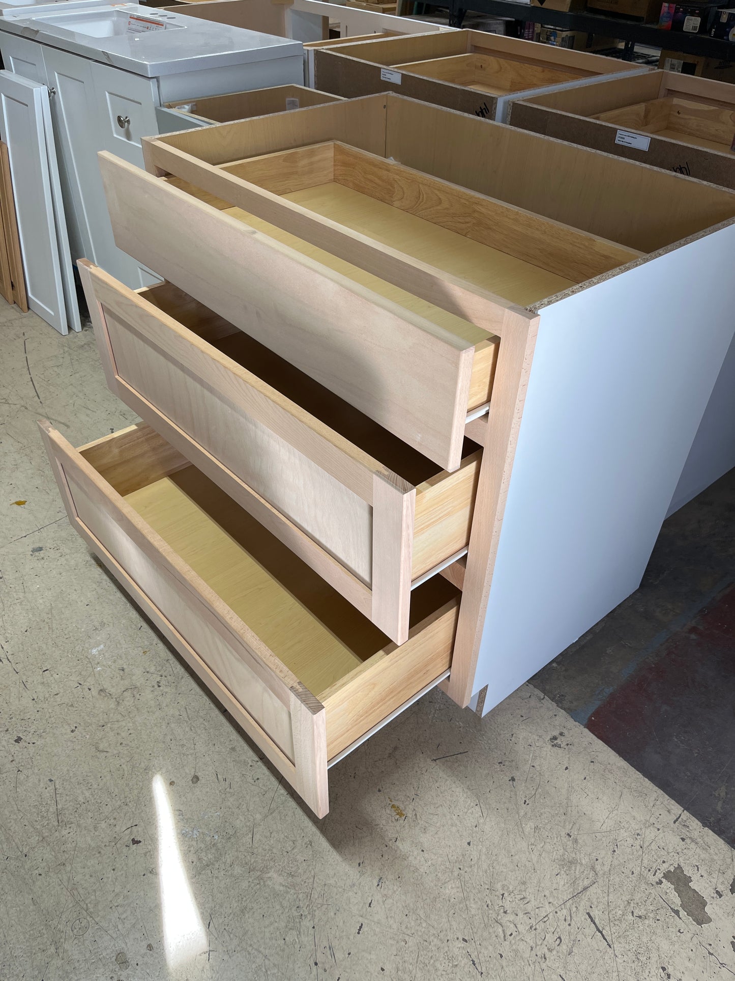 Shaker three drawer cabinet