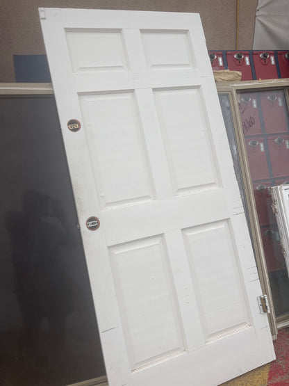 Solid wood six panel door