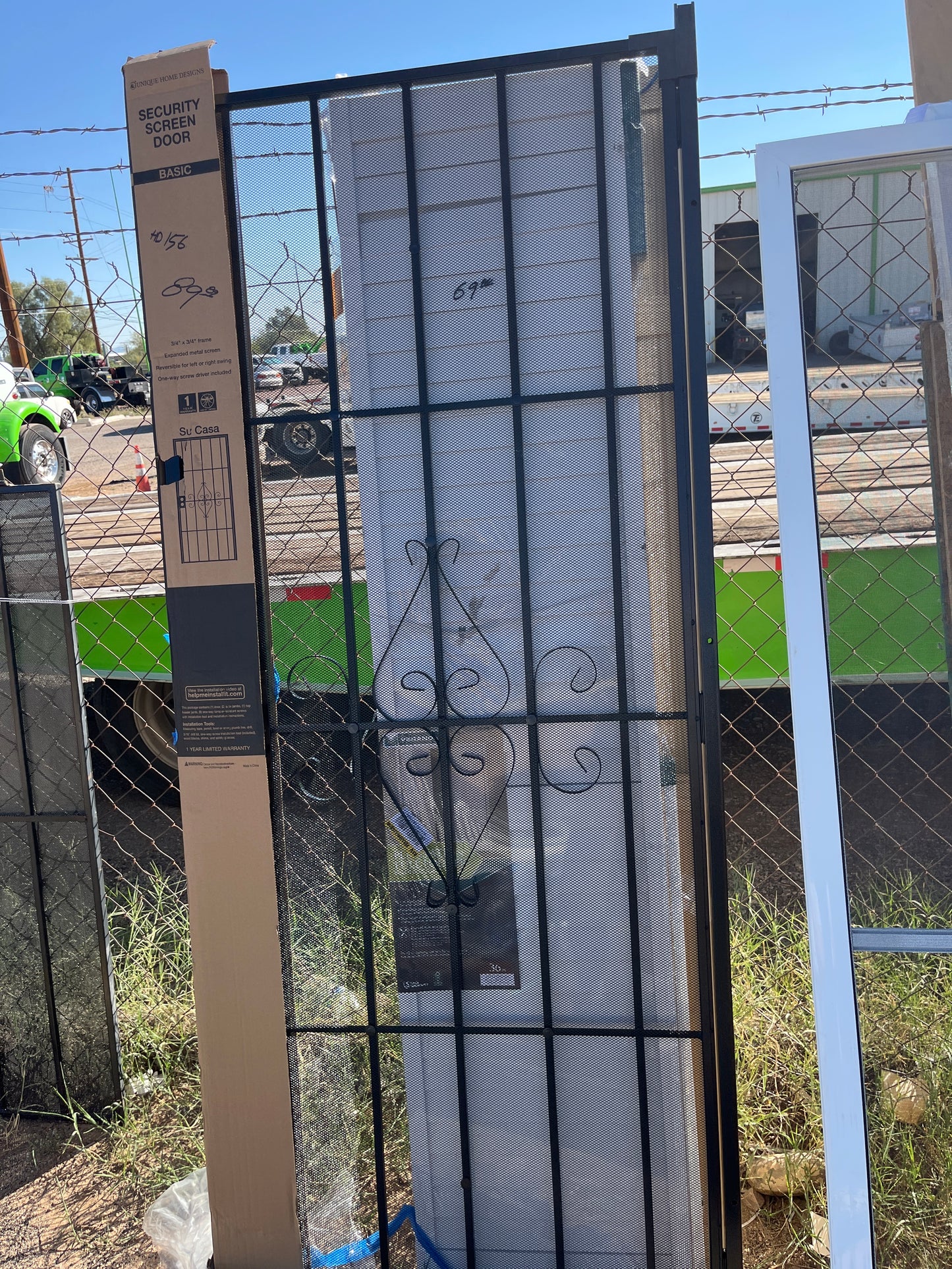 Security screen door