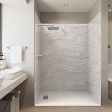 Castico solid, composite stone, shower kit with walls ￼