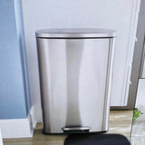 Stainless Steel Rectangle Step-on Trash Can Combo